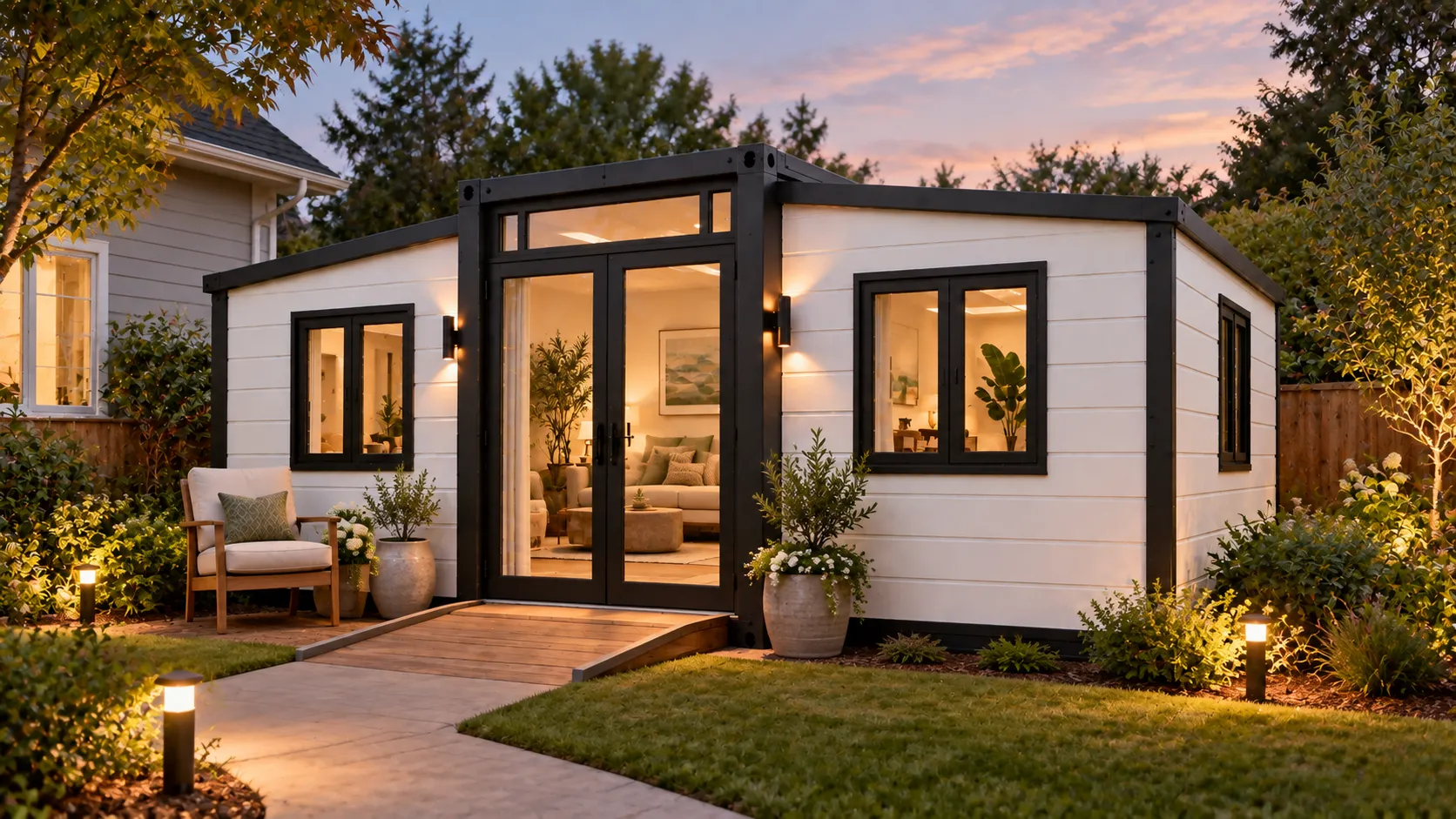 The same unit as an in-law suite in a family back garden